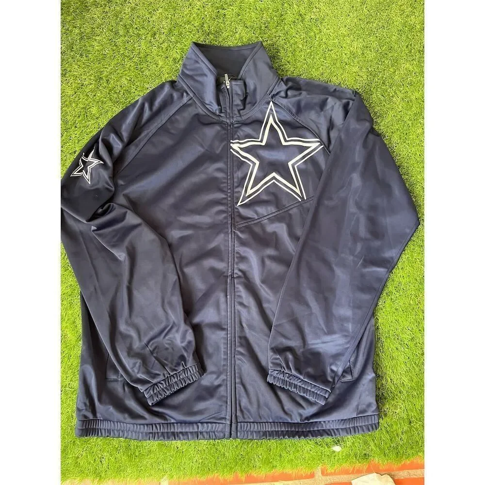 Dallas Cowboys Men's 2XL Blue Full-Zip Windbreaker Jacket‎ NFL Official